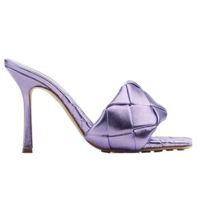 Bottega Veneta Metallic Lavender Padded Intrecciato Mule
